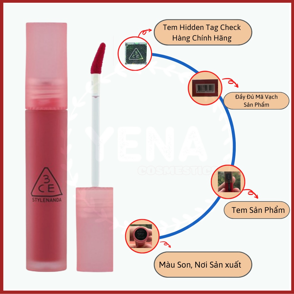 Son kem lì 3CE Blur Water Tint mã PINK GUAVA màu hồng đào