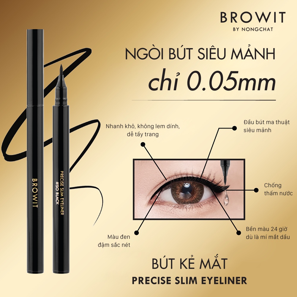 Bút kẻ mắt Browit Precise Slim Eyeliner #Sexy Brown 0.6ml