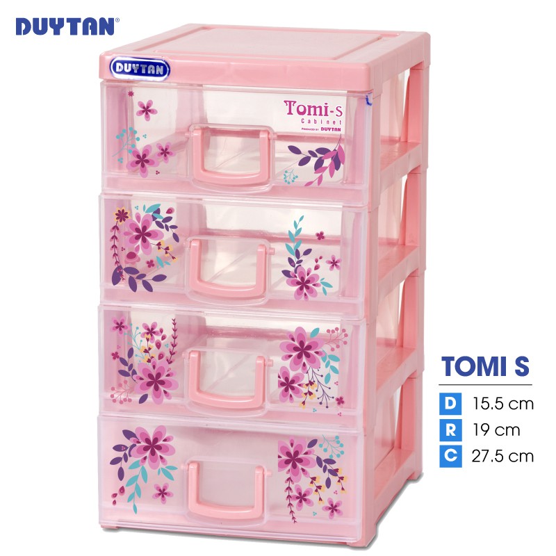 Tủ nhựa DUY TÂN Tomi S 4 ngăn (15.5 x 19 x 27.5 cm) - 08999 - Giao màu ngẫu nhiên