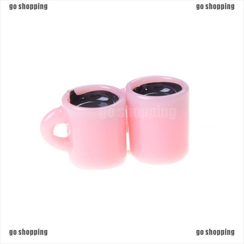 {go shopping}4Pcs Miniature Dollhouse Coffee Cup Kitchen Room Food Drink Home Decoration