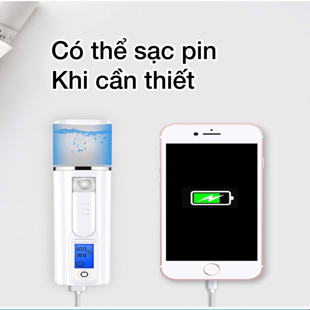 Máy phun sương xịt khoáng tạo độ ẩm mini cầm tay nano cao cấp