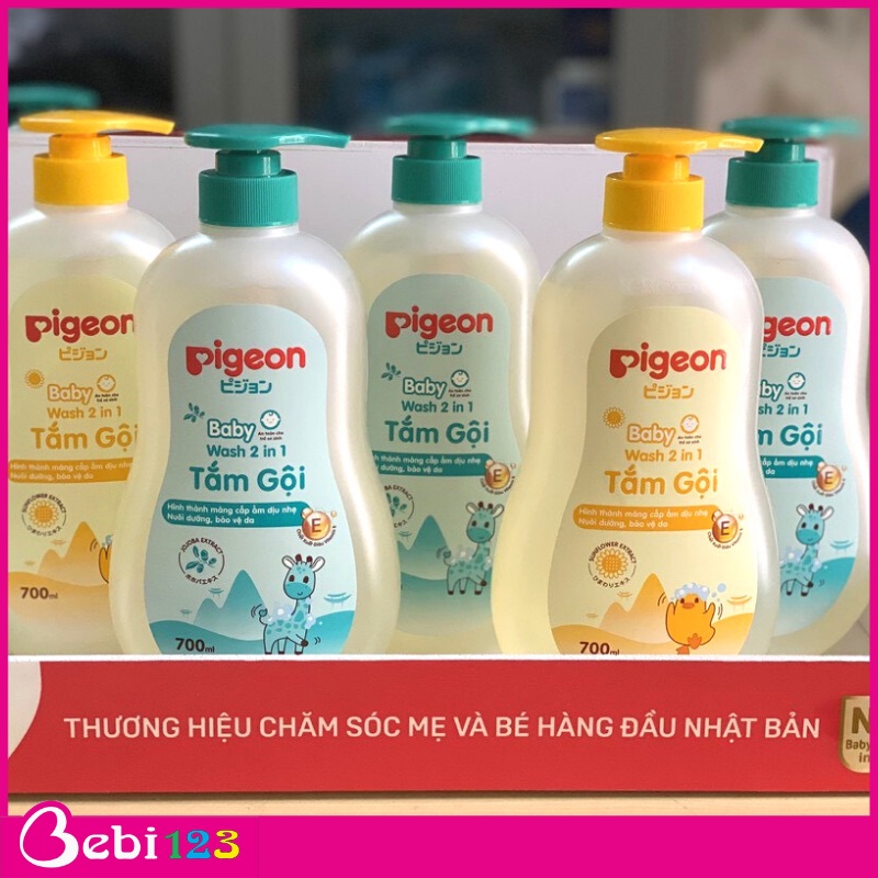 (Chính Hãng) Sữa Tắm Gội Pigeon 700ml Mẫu Mới Cho Bé