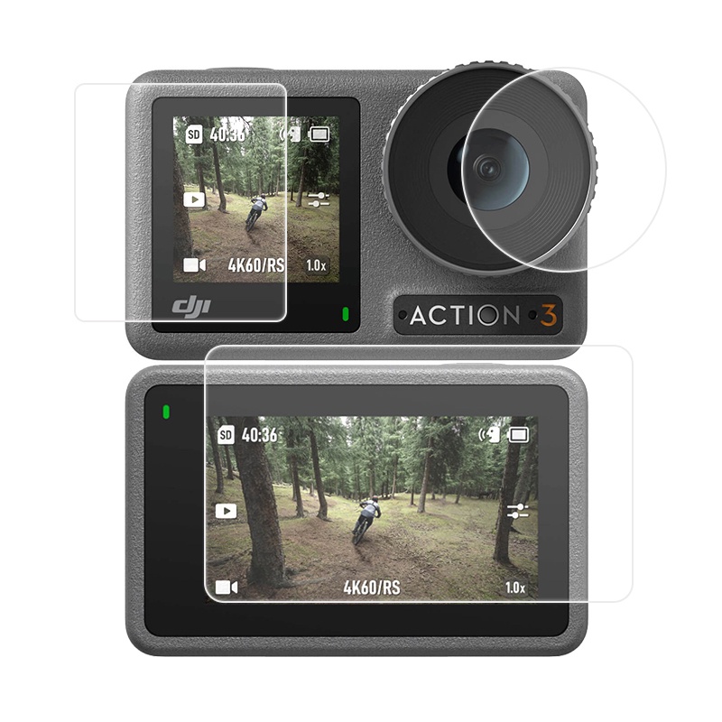 Kính Cường Lực HD Chống Trầy Xước Bảo Vệ Ống Kính Máy Ảnh Thể Thao Cho DJI Action 3