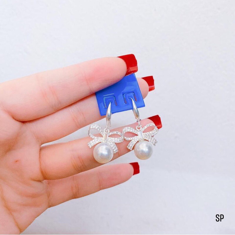 BÔNG TAI NƠ TREO TRAI CỮ XINH CHO NỮ- BẠC TA