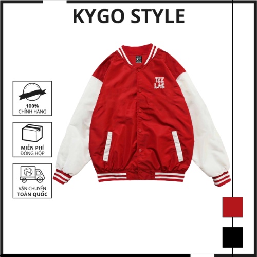 Áo khoác dù bomber unisex hai màu đỏ đen dễ phối đồ, chất liệu nhẹ thoải mái. Áo khoác nam nữ mặc đôi, couple - K061