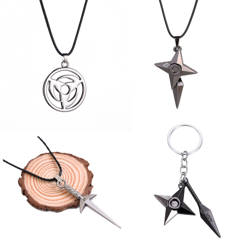 Vòng cổ Kim Loại Mặt Hình Kunai Kakashi Sharingan Trong Naruto