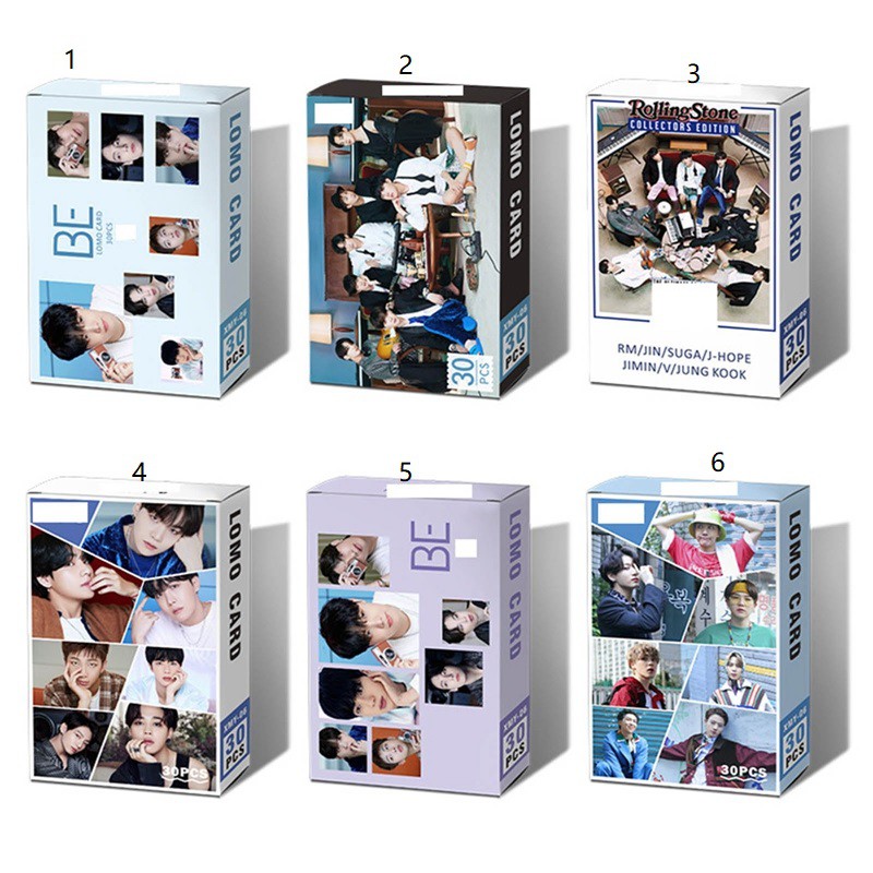 Set 30 Tấm Ảnh Thẻ Lomo BTS album BE In Hình Nhóm Nhạc Bts B21 A.r.m.y