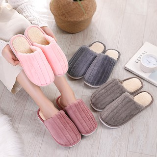 Dép lông mang trong nhà, văn phòng để cao su siêu êm vân sọc KN STORE