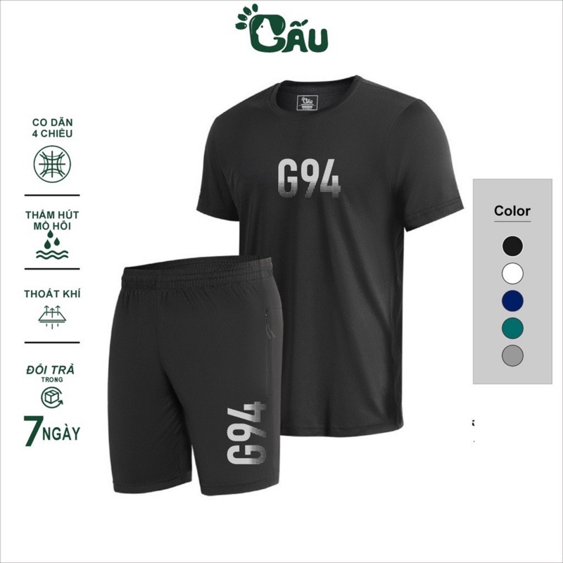 Set bộ thun nam Gấu 194 vải thun lạnh co dãn 4 chiều, phong cách thể thao - gym - bóng đá, from slim fit - G94