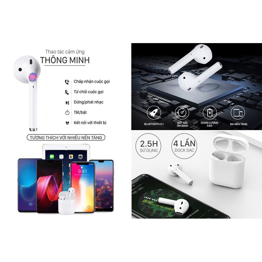 Tai nghe Inpods Bluetool 12 TWS 5.0 HIFI | BigBuy360 - bigbuy360.vn