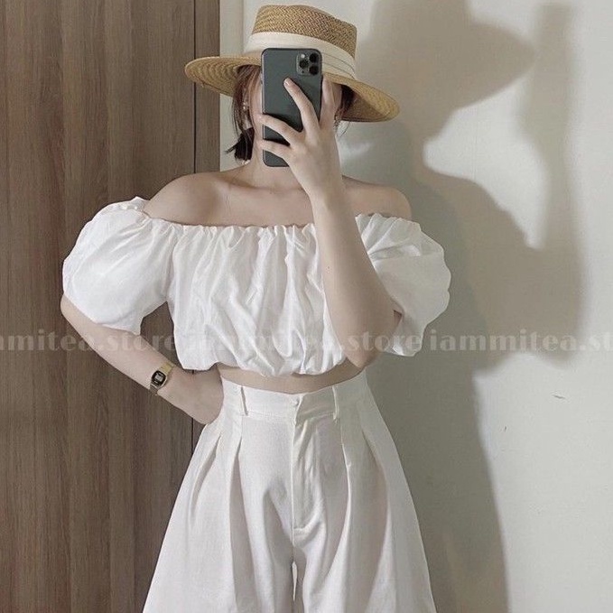 Áo bẹt vai tay phồng ( tay bí) Sang chảnh A15