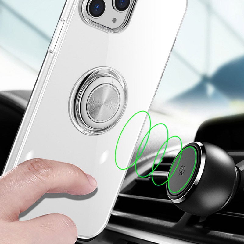 Ốp điện thoại trong suốt chống sốc có vòng đỡ nam châm cho iPhone 13 12 11 Pro XS Max XR X SE 2020 8 7 Plus 13 Mini