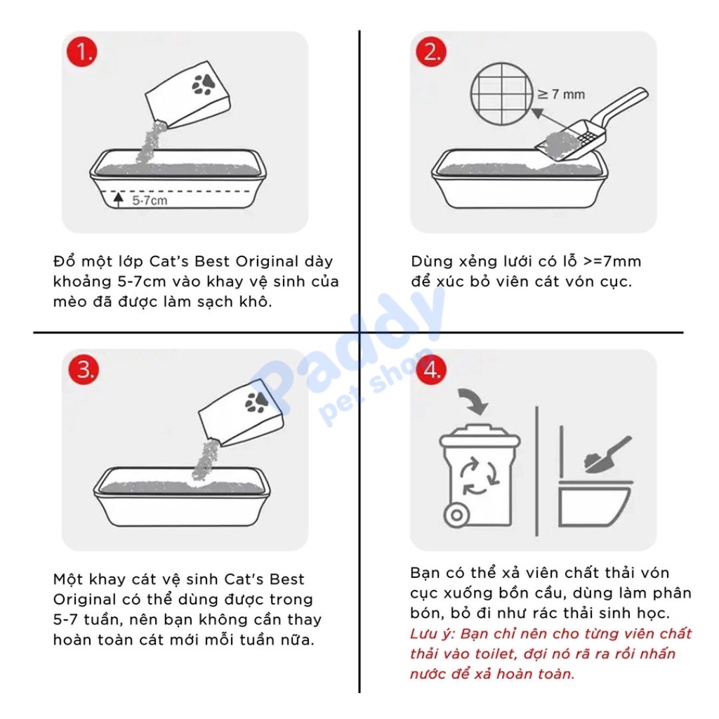 Cát Gỗ Cho Mèo Cat's Best ORIGINAL Vón Cục Khử Mùi &amp; Vi Trùng