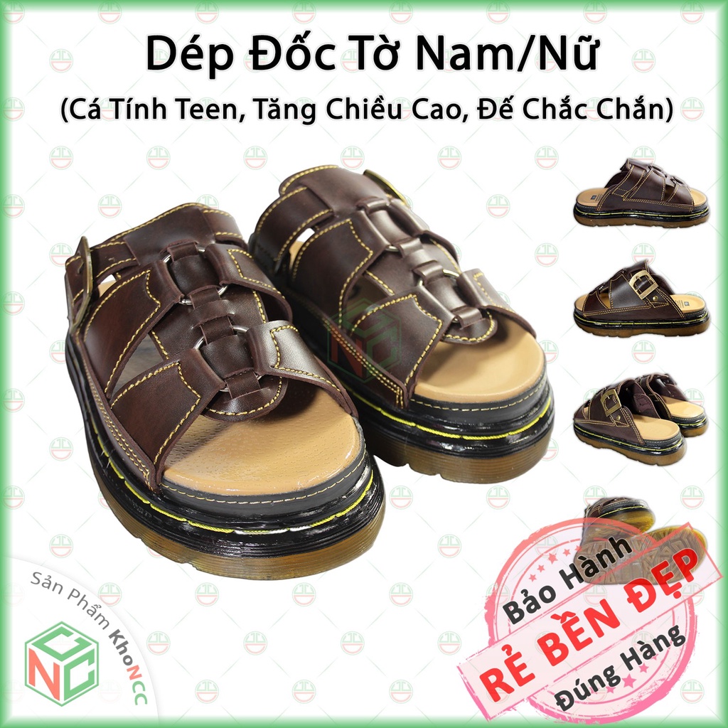 [KhoNCC] Giày dép nam nữ Đốc Tờ Dr giá rẻ - Quai ngang kiểu dáng mới của năm - NMH-133NAU-DR2O (Nâu Đen)