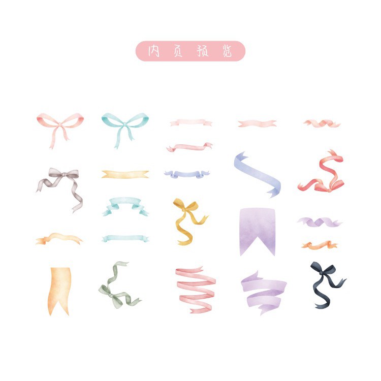 Bộ sticker/ Hình dán Họa Tiết Nơ Xinh Xắn (45 Hình)
