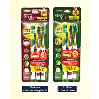 Mua 2 tặng 1 - bàn chải đánh răng muối tre bamboo salt chăm sóc răng ê buốt, bảo vệ nướu