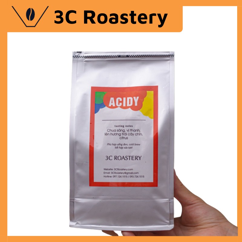 cà phê espresso 3C ROASTERY mã ACIDY hạt bột Arabica nguyên chất pha máy hương trái cây phù hợp uống latte,cappucino