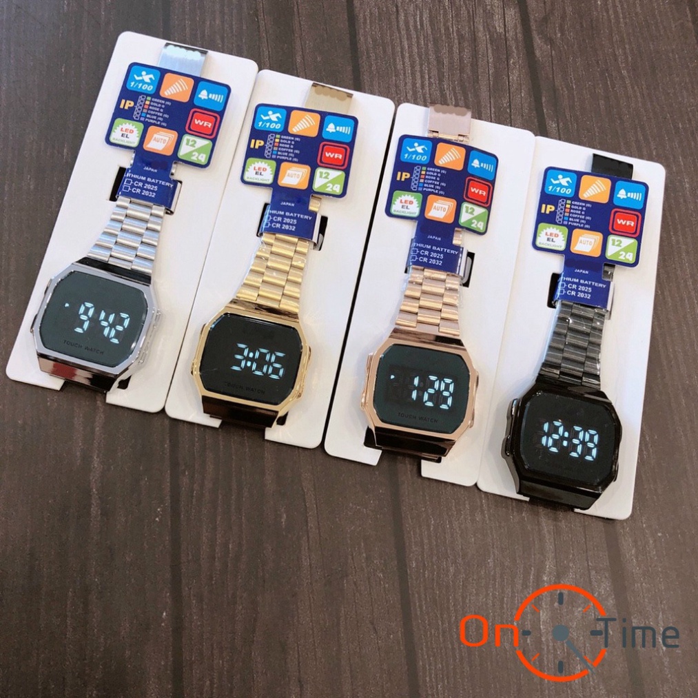 Đồng hồ nữ casio cảm ứng tráng gương TOUCH WATCH OneTime chất liệu vỏ thép không gỉ bốn màu cực đẹp