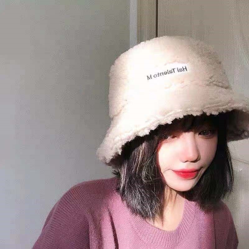 Mũ len lông cừu nón bucket ulzzang cá tánh dễ mix and max