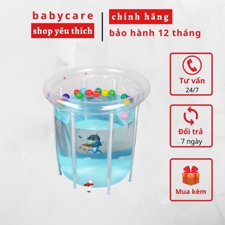 Bể bơi đứng thành cao cho bé sơ sinh 70x70cm - Tặng bơm tay, miếng vá,phao cổ