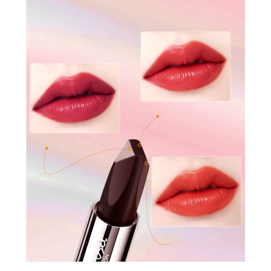 Son môi hình viên kim cương màu đen có 3 tông màu lì