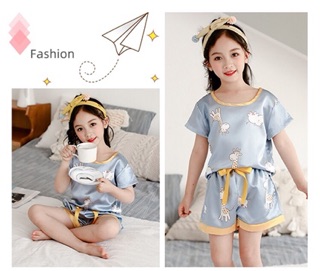 [Ord]Bộ đồ mùa hè chất liệu lụa cho bé gái