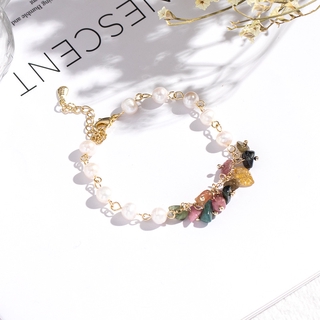 Vòng Tay Đính Ngọc Trai Và Đá Tourmaline