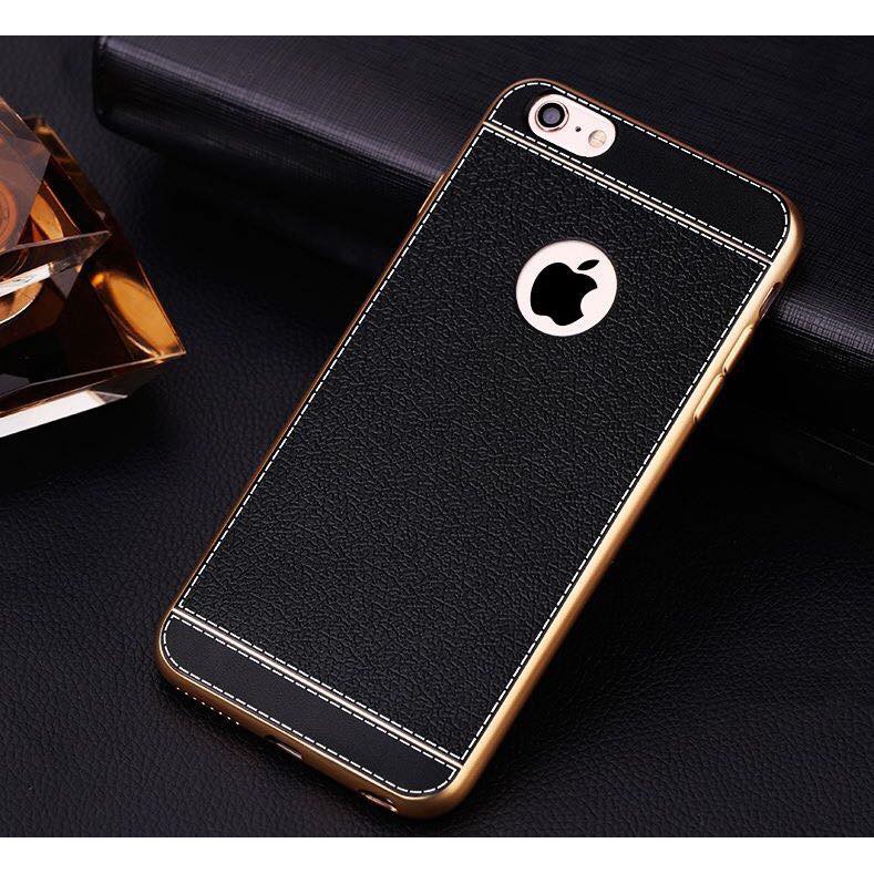 ỐP DA CAO CẤP CHO IP VÂN NÂU/ĐEN