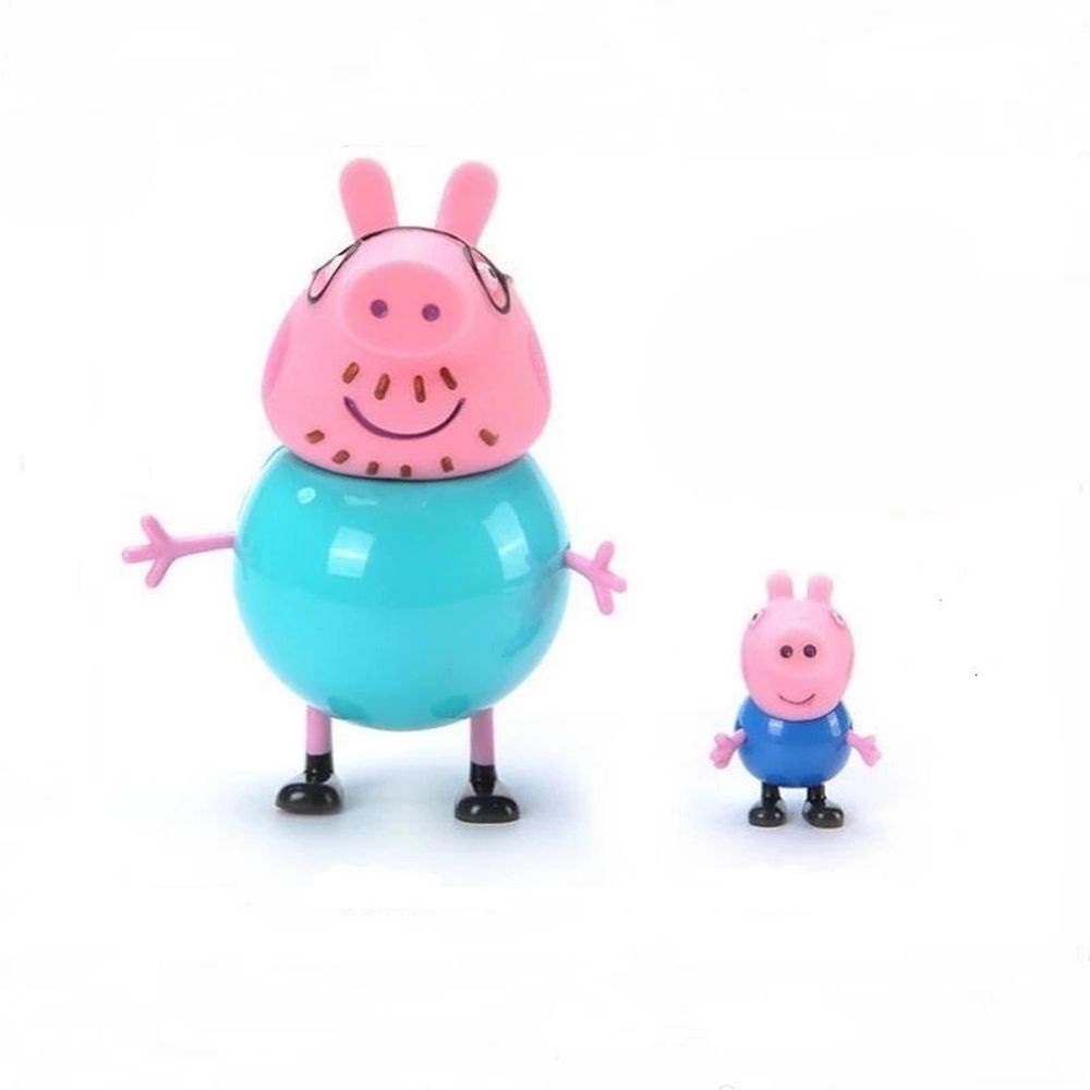 Mô hình đồ chơi gia đình heo hoạt hình bằng PVC có thể di chuyển