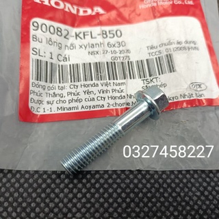 Ốc nối lòng xy lanh xe DREAM, WAVE, FUTURE zin honda...bu lông 6x30