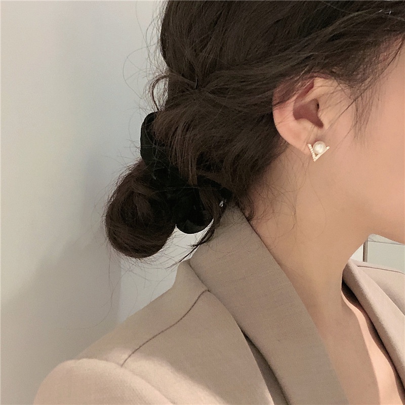 Bông tai mạ bạc 925 đính ngọc trai nhân tạo thiết kế đơn giản phong cách Hàn Quốc