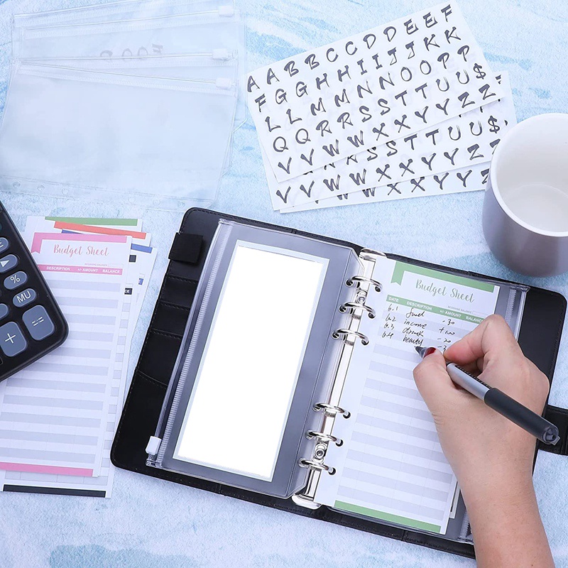 Túi đựng giấy tờ giấy A6 A6 A6 12 ngăn cho 26 Categories Ring Budget Binder A