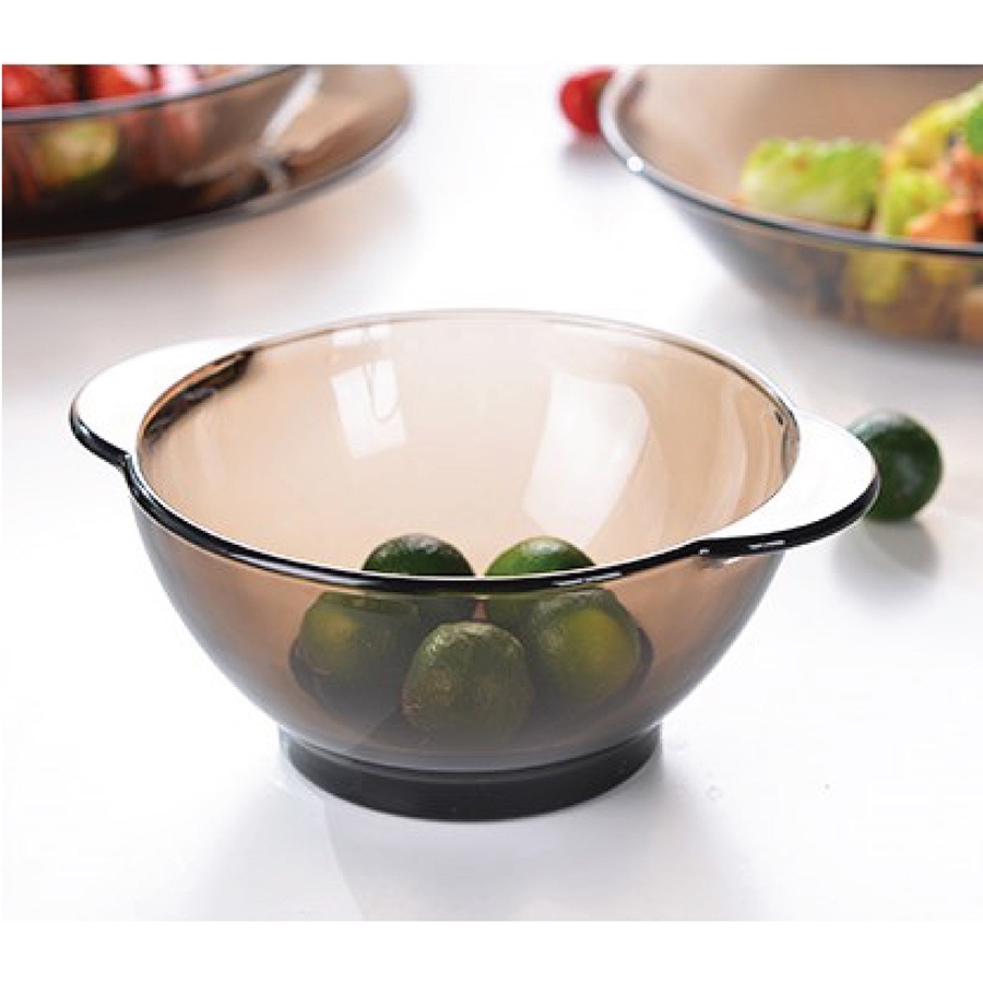 Tô thủy tinh cường lực cao cấp có tay cầm D2005C - Lys Nâu Khói Creole