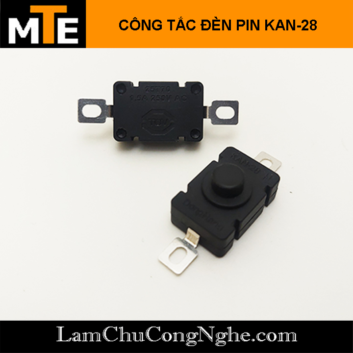 Công tắc đèn pin 2P KAN-28 dạng ấn ON OFF