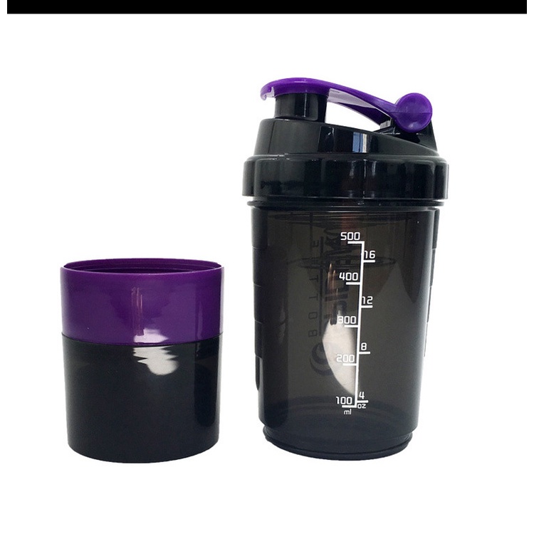 Bình Nước Tập Gym 3 Ngăn Shaker, Bình Nước Tập Thể Thao, Đá Bóng TOPBODY
