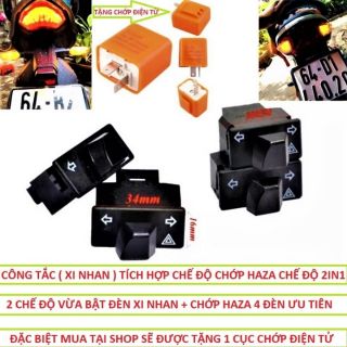 CÔNG TẮC XIN NHAN 2IN1 KẾT HỢP VỚI HAZA XE MÁY