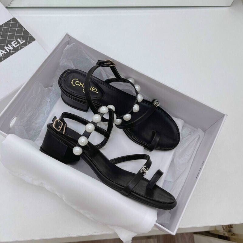 H(ẢNH THẬT) Sandal 3p Quai Ngọc Da Mêm Êm Fullbox Cao Cấp