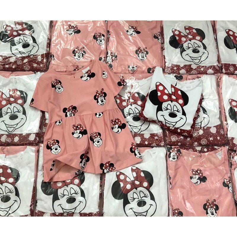 Set 2 váy Minnie hồng cho bé gái
