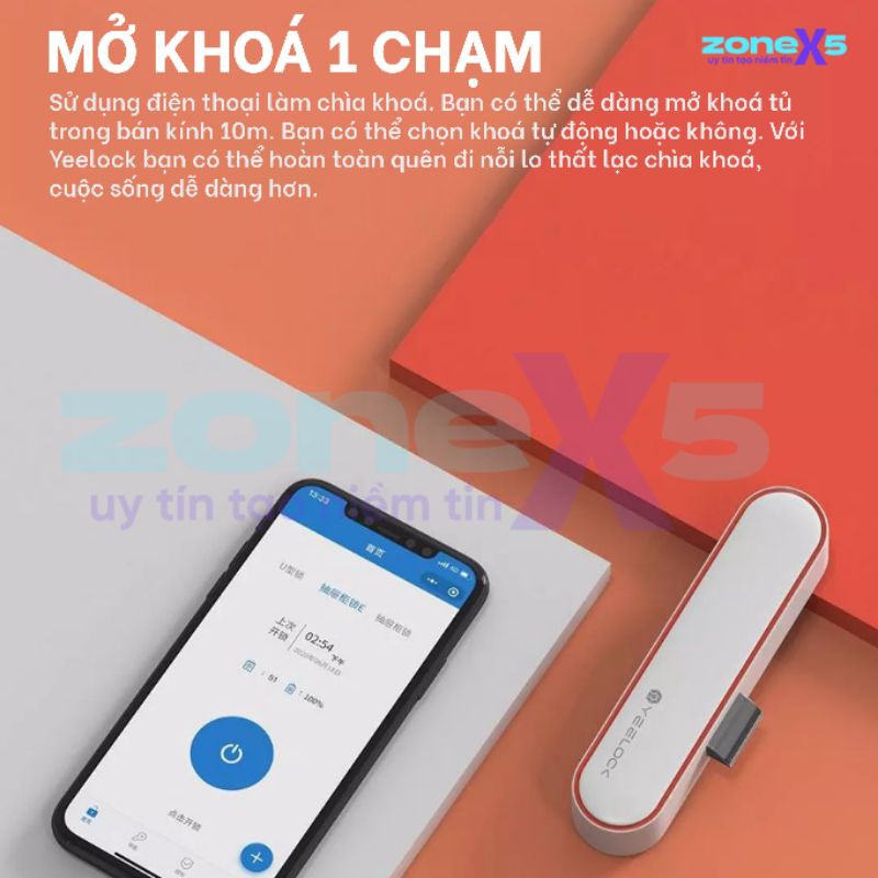 Ổ khoá tủ thông minh Xiaomi Yeelock V2 - Mở khóa bằng ứng dụng