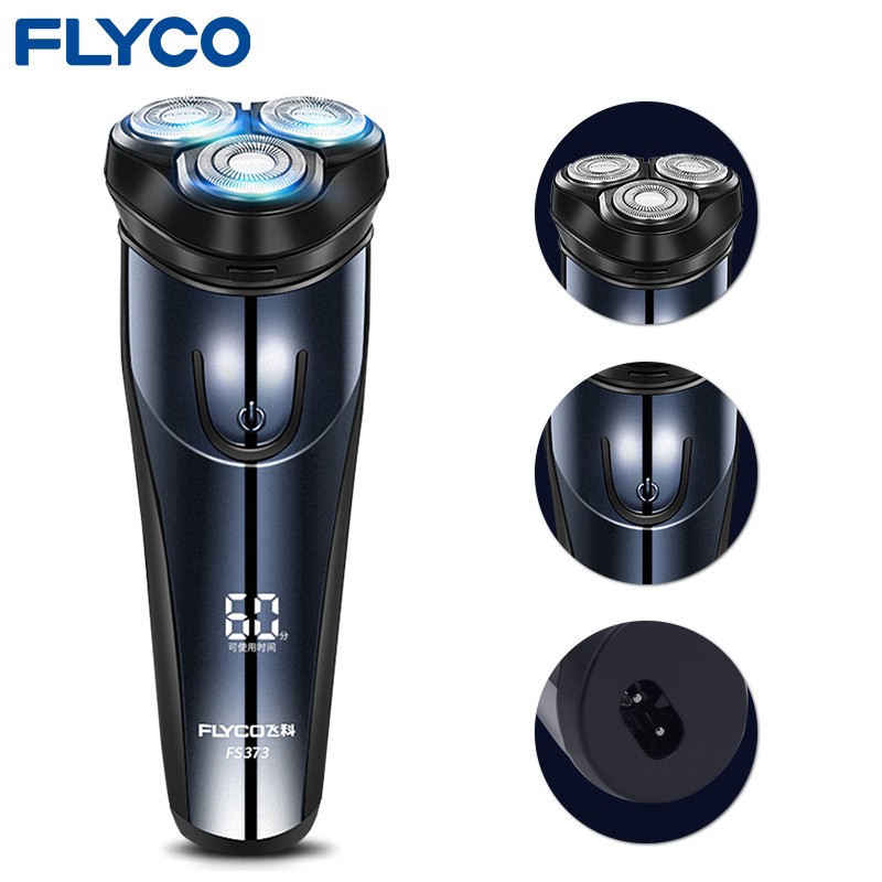 Máy cạo râu Flyco FS373, Chính Hãng, Tặng thêm 3 lưỡi dao. Cạo râu điện đa năng chất lượng cao. Bảo hành 3 năm.