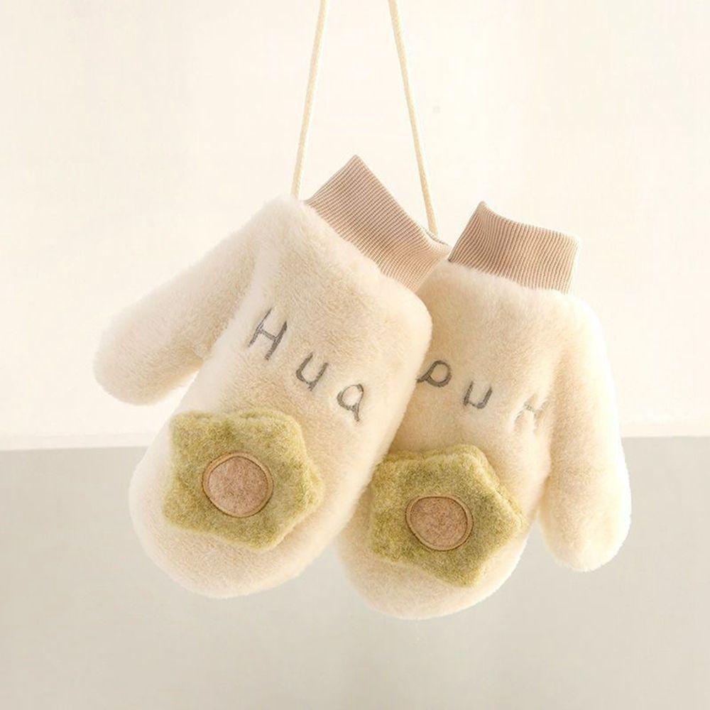 Găng Tay Lông Nhung Mềm Mại Dày Dặn 15H Phong Cách Lolita Dễ Thương Có Dây Đeo Dành Cho Nữ