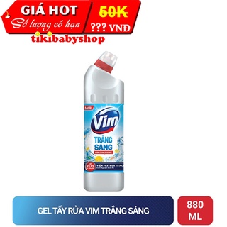 Gel Tẩy Rửa Diệt Khuẩn Bồn Cầu Và Nhà Tắm Vim Trắng Sáng Hương Chanh Sả - Chai 880ml