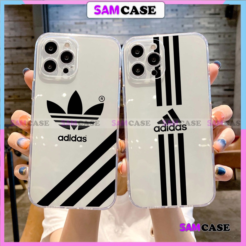 Ốp lưng iPhone Adidas Chống sốc cạnh viền vuông Silicon trong suốt mềm dẻo cho 6/6s/7/8/X/XS/11/12/13/14 Pro Plus Max | BigBuy360 - bigbuy360.vn