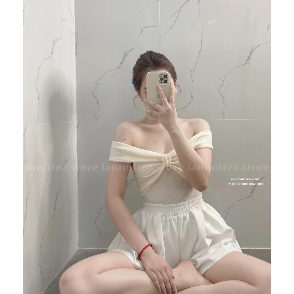 Anna Top - Áo trễ vai cổ nơ sang chảnh