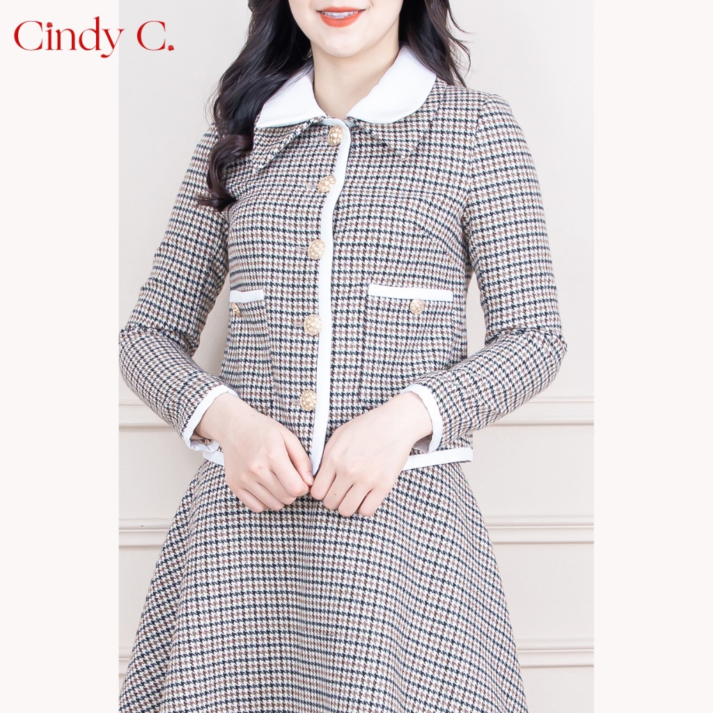 Set Áo khoác và chân váy Everly CINDY C chất liệu dạ Tweed phong cách công sở 928