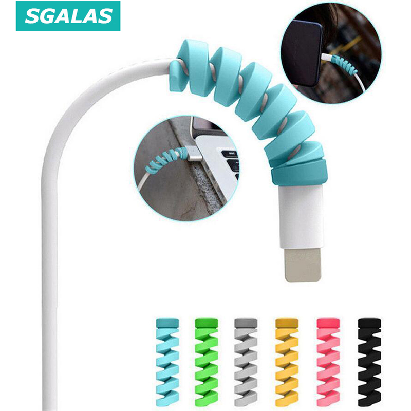 Phụ kiện quấn SGALAS bảo vệ cáp sạc USB nhiều màu sắc tiện dụng