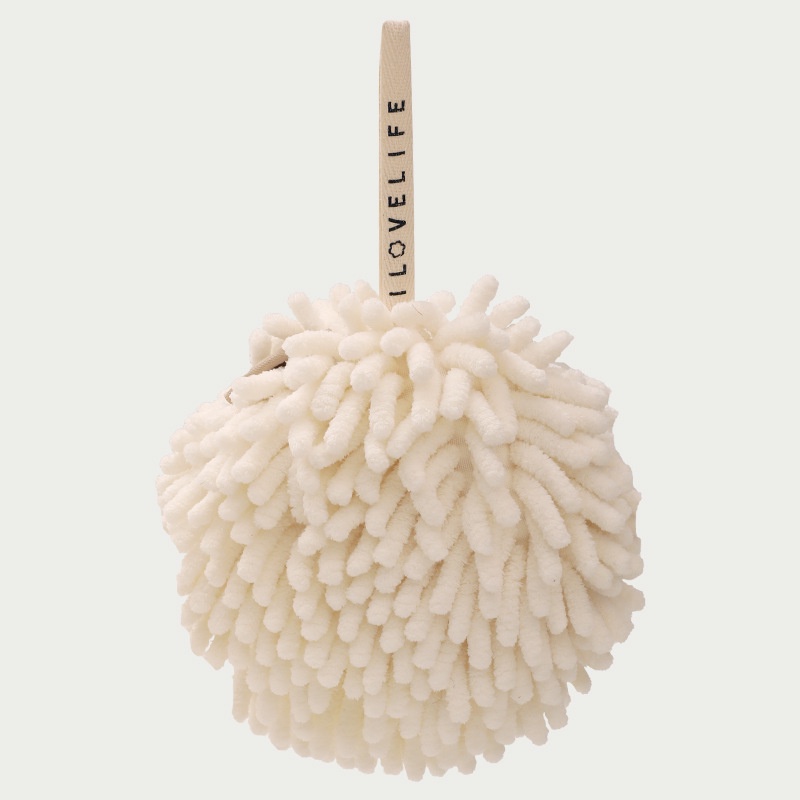 Dreamerhouse Khăn Lau Tay Hình Tròn Bằng Sợi Microfiber Chenille Dễ Thương Có Móc Treo Cho Nhà Bếp Nhà Tắm