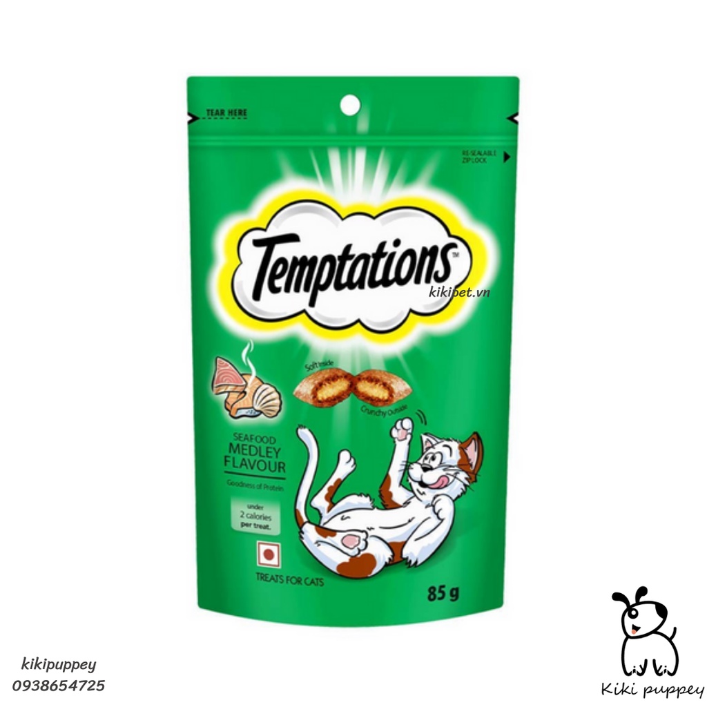 Bánh thưởng, Snack viên giòn Temptations cho mèo 85g