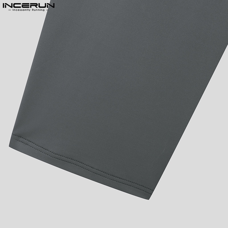 Bộ đồ INCERUN gồm áo tay ngắn và quần ống rộng thời trang mùa hè dành cho nam