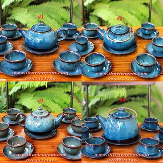 Ấm chén bát tràng 4 mẫu hỏa biến
